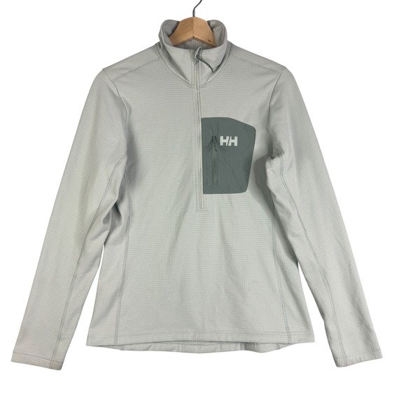 Helly Hansen Gray Long sleeve Tee Shirt Women's Size XS 1/2 Zip Mock Neck Top - Picture 1 of 5